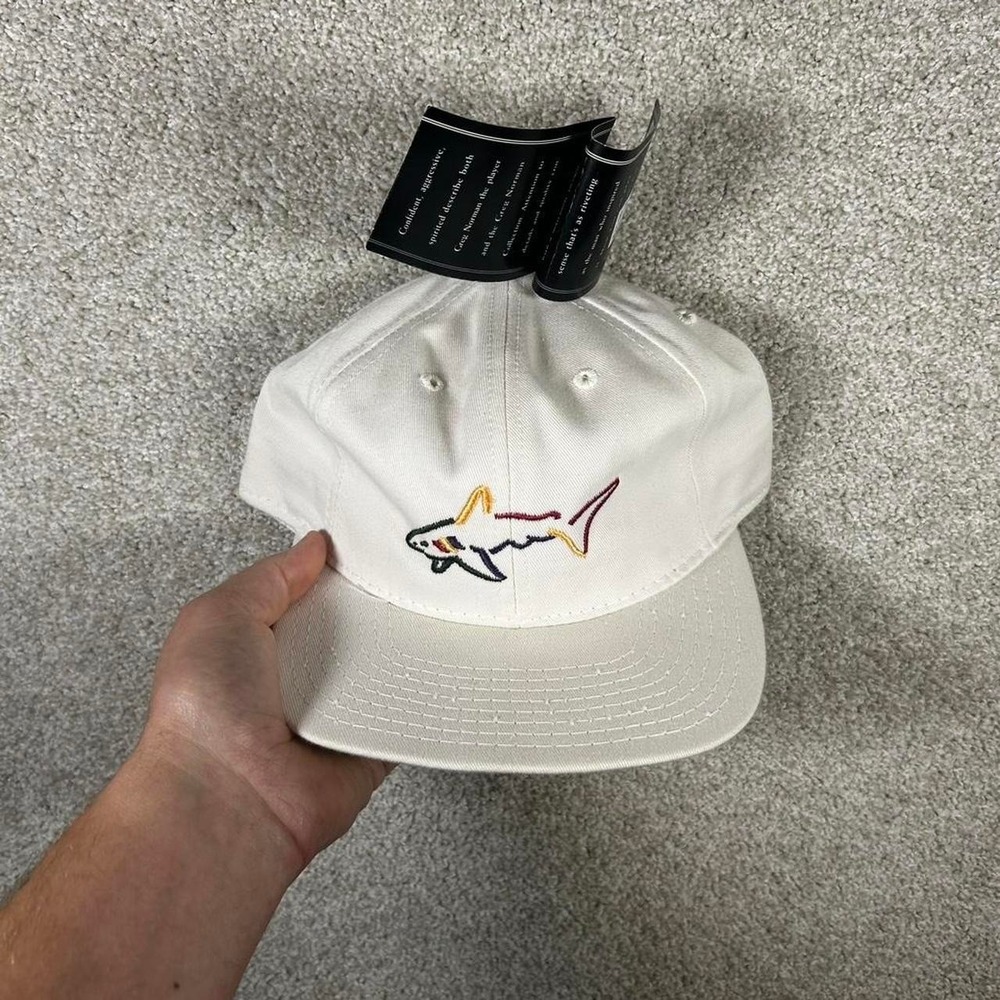 Vintage 90s Greg Norman golf white brand new with tags fitted hat cap Size L